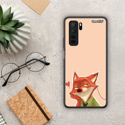 Θήκη Huawei P40 Lite 5G Nick Wilde And Judy Hopps Love 1 από τη Smartfits με σχέδιο στο πίσω μέρος και μαύρο περίβλημα | Huawei P40 Lite 5G Nick Wilde And Judy Hopps Love 1 Case with Colorful Back and Black Bezels