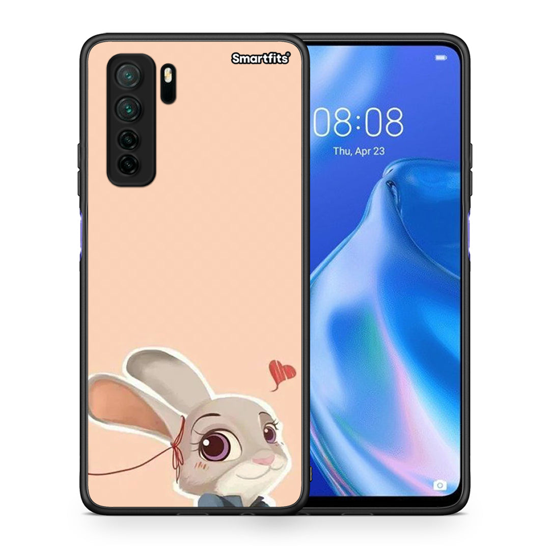 Θήκη Huawei P40 Lite 5G Nick Wilde And Judy Hopps Love 2 από τη Smartfits με σχέδιο στο πίσω μέρος και μαύρο περίβλημα | Huawei P40 Lite 5G Nick Wilde And Judy Hopps Love 2 Case with Colorful Back and Black Bezels