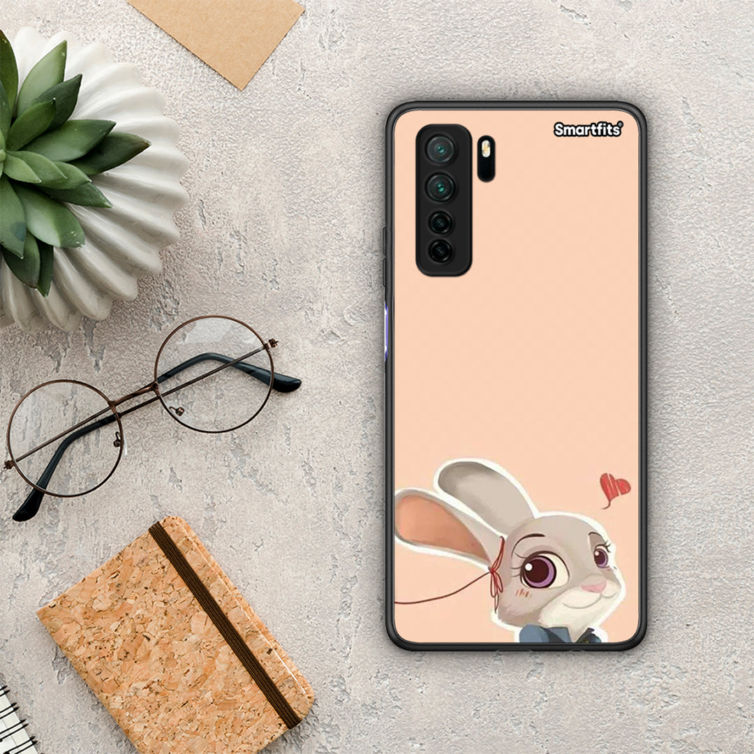 Θήκη Huawei P40 Lite 5G Nick Wilde And Judy Hopps Love 2 από τη Smartfits με σχέδιο στο πίσω μέρος και μαύρο περίβλημα | Huawei P40 Lite 5G Nick Wilde And Judy Hopps Love 2 Case with Colorful Back and Black Bezels