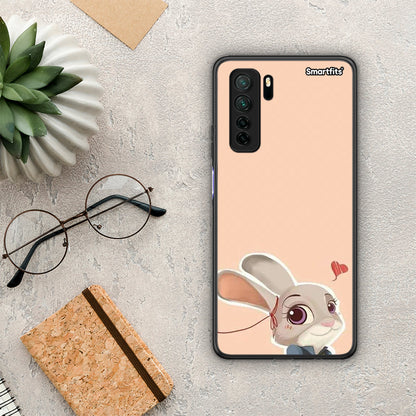 Θήκη Huawei P40 Lite 5G Nick Wilde And Judy Hopps Love 2 από τη Smartfits με σχέδιο στο πίσω μέρος και μαύρο περίβλημα | Huawei P40 Lite 5G Nick Wilde And Judy Hopps Love 2 Case with Colorful Back and Black Bezels