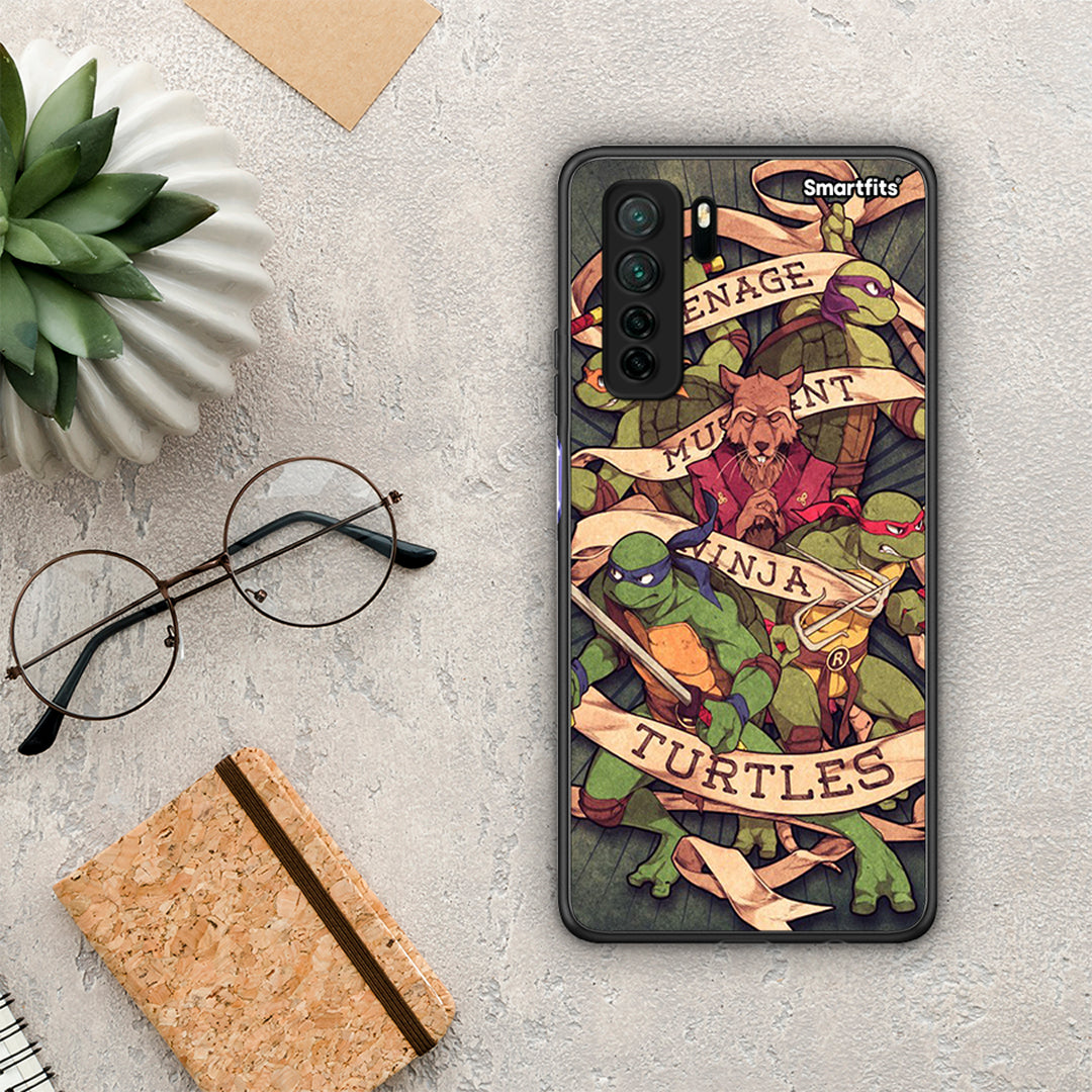 Θήκη Huawei P40 Lite 5G Ninja Turtles από τη Smartfits με σχέδιο στο πίσω μέρος και μαύρο περίβλημα | Huawei P40 Lite 5G Ninja Turtles Case with Colorful Back and Black Bezels