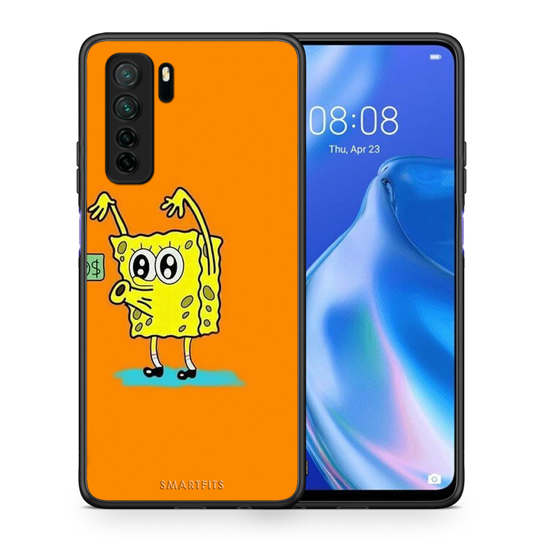 Θήκη Huawei P40 Lite 5G No Money 2 από τη Smartfits με σχέδιο στο πίσω μέρος και μαύρο περίβλημα | Huawei P40 Lite 5G No Money 2 Case with Colorful Back and Black Bezels