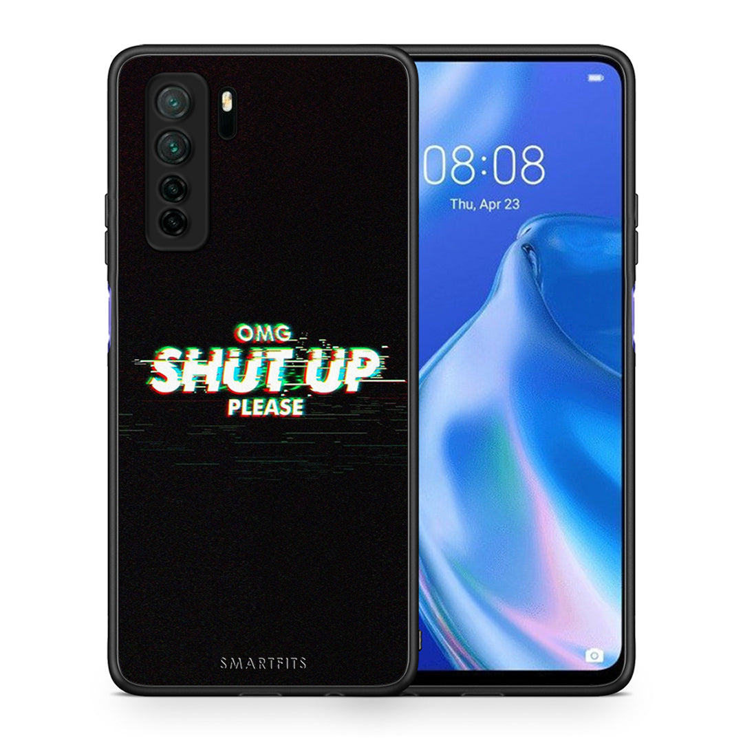 Θήκη Huawei P40 Lite 5G OMG ShutUp από τη Smartfits με σχέδιο στο πίσω μέρος και μαύρο περίβλημα | Huawei P40 Lite 5G OMG ShutUp Case with Colorful Back and Black Bezels