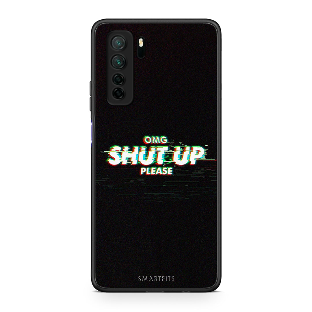 Θήκη Huawei P40 Lite 5G OMG ShutUp από τη Smartfits με σχέδιο στο πίσω μέρος και μαύρο περίβλημα | Huawei P40 Lite 5G OMG ShutUp Case with Colorful Back and Black Bezels