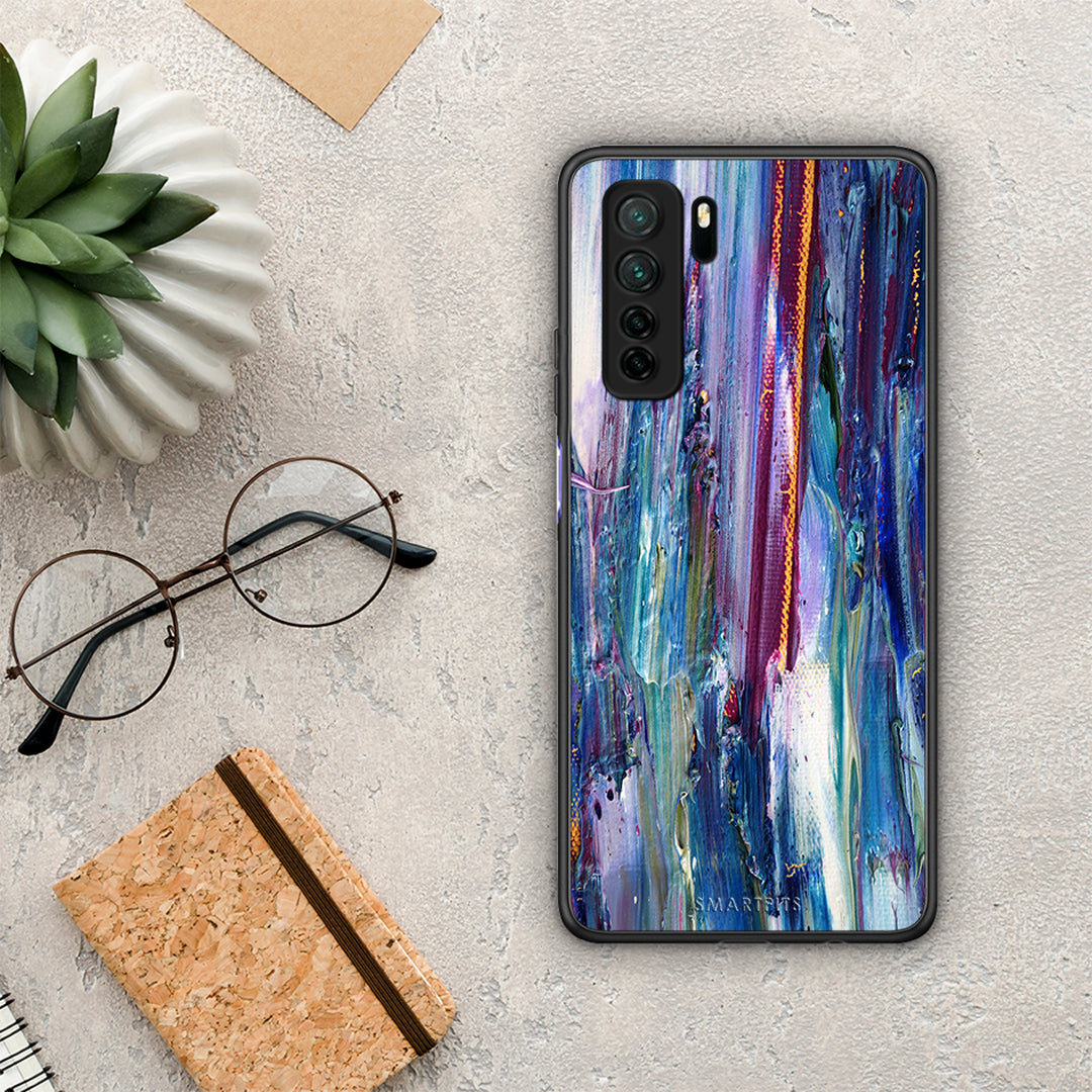 Θήκη Huawei P40 Lite 5G Paint Winter από τη Smartfits με σχέδιο στο πίσω μέρος και μαύρο περίβλημα | Huawei P40 Lite 5G Paint Winter Case with Colorful Back and Black Bezels