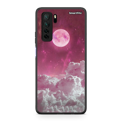 Θήκη Huawei P40 Lite 5G Pink Moon από τη Smartfits με σχέδιο στο πίσω μέρος και μαύρο περίβλημα | Huawei P40 Lite 5G Pink Moon Case with Colorful Back and Black Bezels