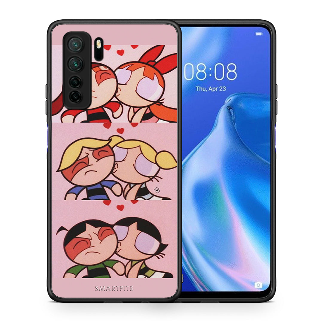 Θήκη Huawei P40 Lite 5G Puff Love από τη Smartfits με σχέδιο στο πίσω μέρος και μαύρο περίβλημα | Huawei P40 Lite 5G Puff Love Case with Colorful Back and Black Bezels