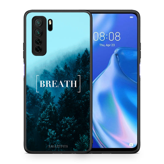 Θήκη Huawei P40 Lite 5G Quote Breath από τη Smartfits με σχέδιο στο πίσω μέρος και μαύρο περίβλημα | Huawei P40 Lite 5G Quote Breath Case with Colorful Back and Black Bezels