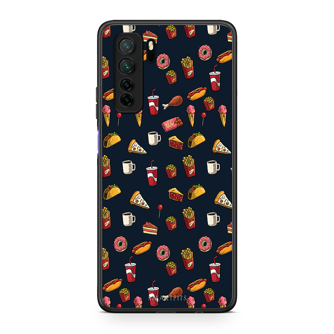 Θήκη Huawei P40 Lite 5G Random Hungry από τη Smartfits με σχέδιο στο πίσω μέρος και μαύρο περίβλημα | Huawei P40 Lite 5G Random Hungry Case with Colorful Back and Black Bezels