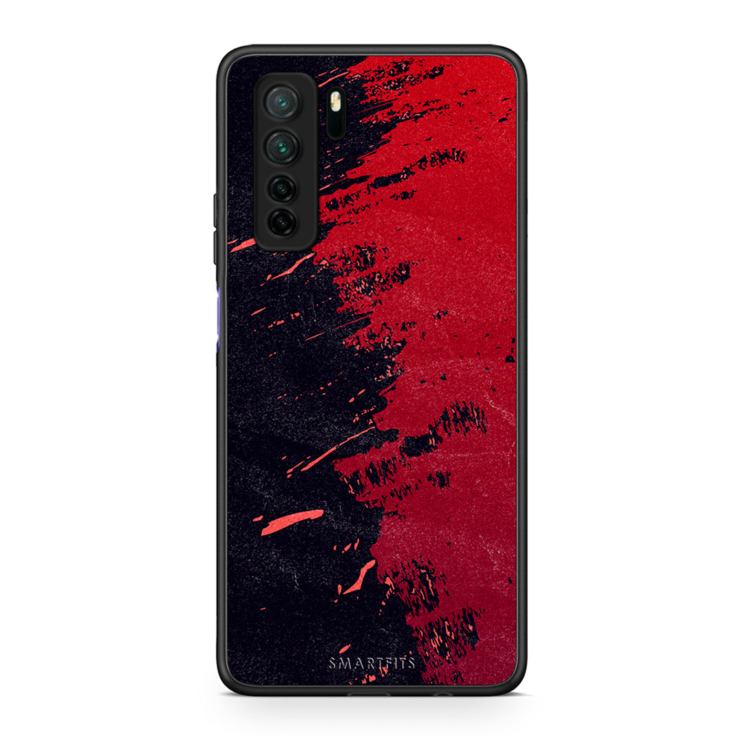 Θήκη Huawei P40 Lite 5G Red Paint από τη Smartfits με σχέδιο στο πίσω μέρος και μαύρο περίβλημα | Huawei P40 Lite 5G Red Paint Case with Colorful Back and Black Bezels