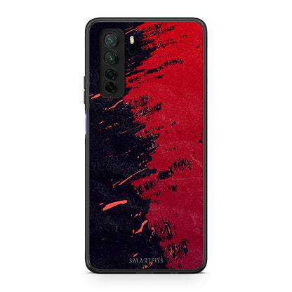 Θήκη Huawei P40 Lite 5G Red Paint από τη Smartfits με σχέδιο στο πίσω μέρος και μαύρο περίβλημα | Huawei P40 Lite 5G Red Paint Case with Colorful Back and Black Bezels