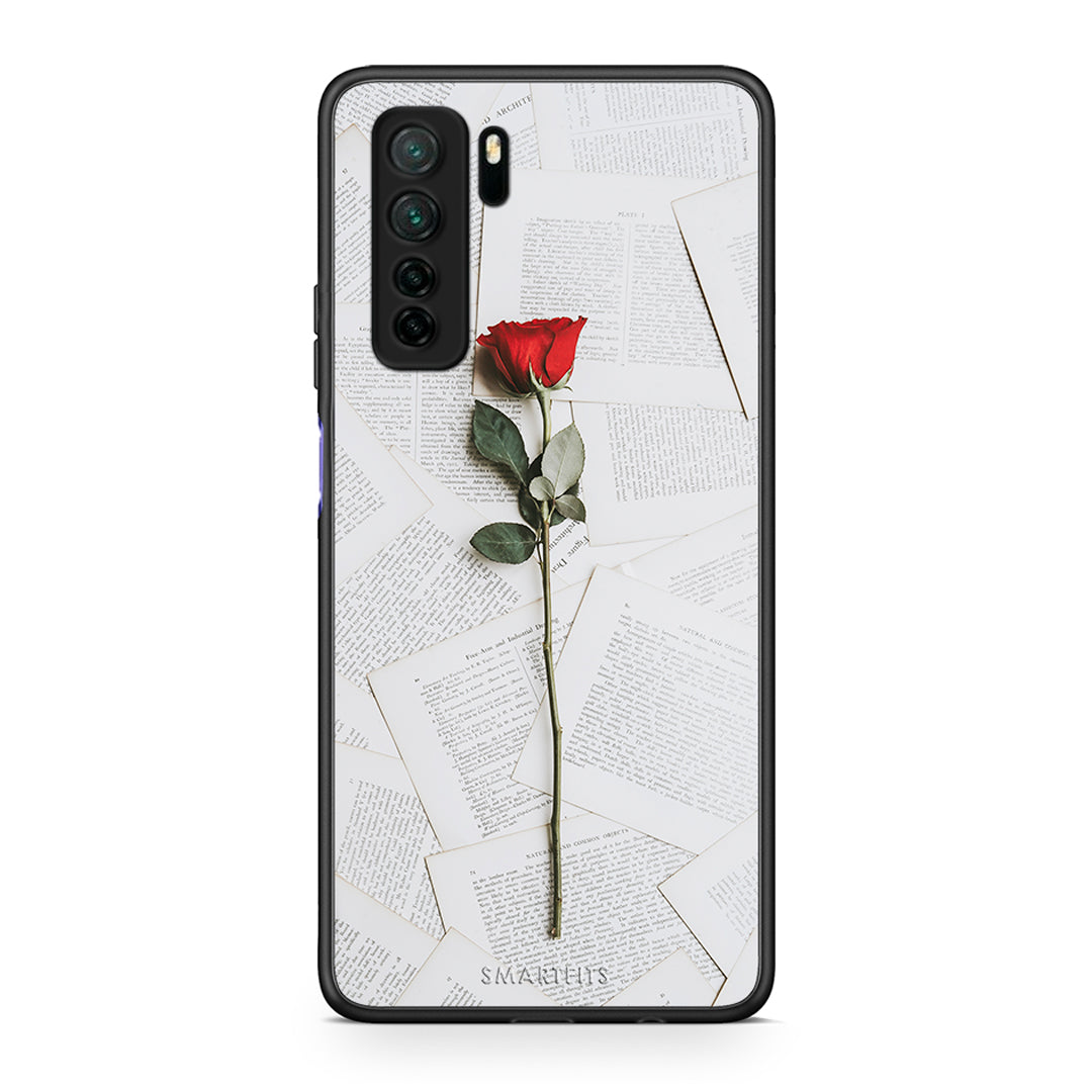 Θήκη Huawei P40 Lite 5G Red Rose από τη Smartfits με σχέδιο στο πίσω μέρος και μαύρο περίβλημα | Huawei P40 Lite 5G Red Rose Case with Colorful Back and Black Bezels