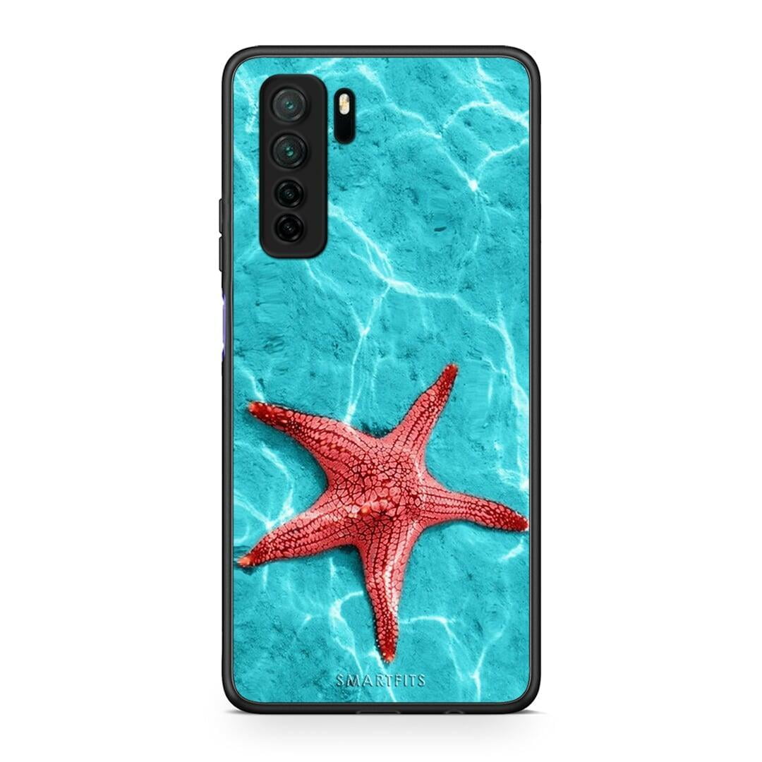 Θήκη Huawei P40 Lite 5G Red Starfish από τη Smartfits με σχέδιο στο πίσω μέρος και μαύρο περίβλημα | Huawei P40 Lite 5G Red Starfish Case with Colorful Back and Black Bezels