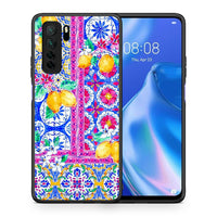 Thumbnail for Θήκη Huawei P40 Lite 5G Retro Spring από τη Smartfits με σχέδιο στο πίσω μέρος και μαύρο περίβλημα | Huawei P40 Lite 5G Retro Spring Case with Colorful Back and Black Bezels