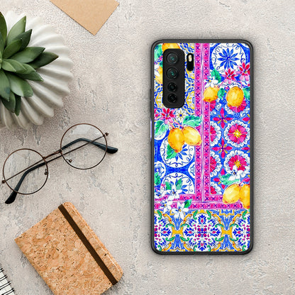 Θήκη Huawei P40 Lite 5G Retro Spring από τη Smartfits με σχέδιο στο πίσω μέρος και μαύρο περίβλημα | Huawei P40 Lite 5G Retro Spring Case with Colorful Back and Black Bezels