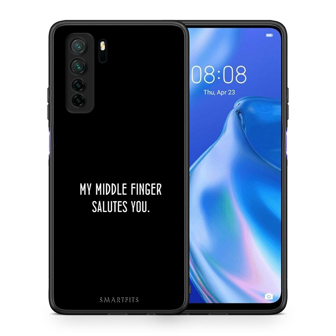 Θήκη Huawei P40 Lite 5G Salute από τη Smartfits με σχέδιο στο πίσω μέρος και μαύρο περίβλημα | Huawei P40 Lite 5G Salute Case with Colorful Back and Black Bezels