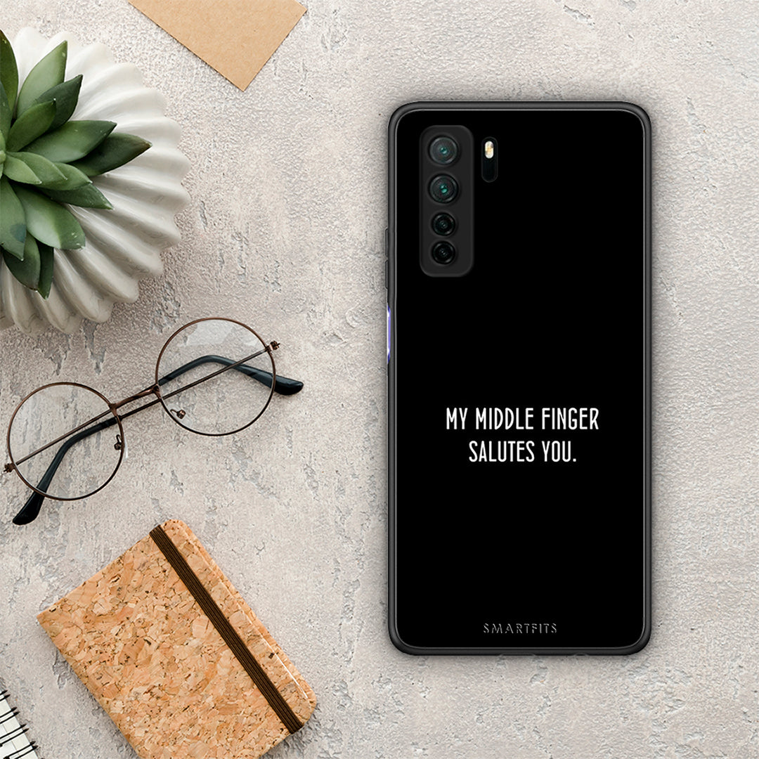 Θήκη Huawei P40 Lite 5G Salute από τη Smartfits με σχέδιο στο πίσω μέρος και μαύρο περίβλημα | Huawei P40 Lite 5G Salute Case with Colorful Back and Black Bezels