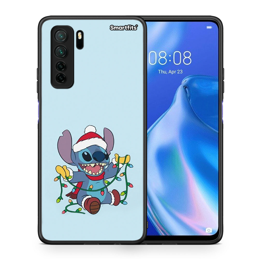 Θήκη Huawei P40 Lite 5G Santa Stich από τη Smartfits με σχέδιο στο πίσω μέρος και μαύρο περίβλημα | Huawei P40 Lite 5G Santa Stich Case with Colorful Back and Black Bezels