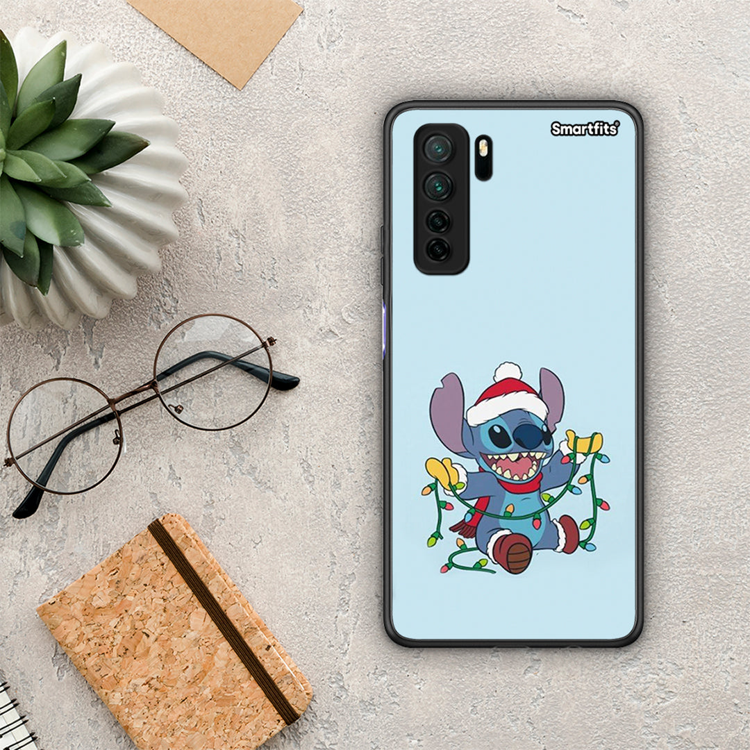 Θήκη Huawei P40 Lite 5G Santa Stich από τη Smartfits με σχέδιο στο πίσω μέρος και μαύρο περίβλημα | Huawei P40 Lite 5G Santa Stich Case with Colorful Back and Black Bezels