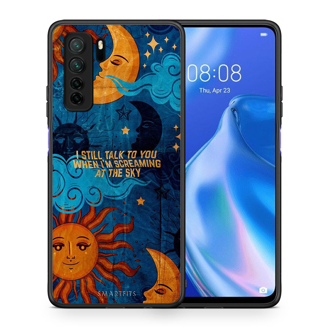 Θήκη Huawei P40 Lite 5G Screaming Sky από τη Smartfits με σχέδιο στο πίσω μέρος και μαύρο περίβλημα | Huawei P40 Lite 5G Screaming Sky Case with Colorful Back and Black Bezels