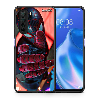 Θήκη Huawei P40 Lite 5G Spider Hand από τη Smartfits με σχέδιο στο πίσω μέρος και μαύρο περίβλημα | Huawei P40 Lite 5G Spider Hand Case with Colorful Back and Black Bezels