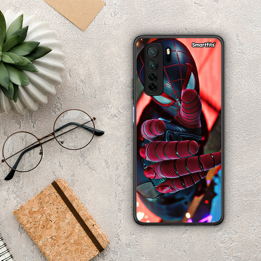 Θήκη Huawei P40 Lite 5G Spider Hand από τη Smartfits με σχέδιο στο πίσω μέρος και μαύρο περίβλημα | Huawei P40 Lite 5G Spider Hand Case with Colorful Back and Black Bezels