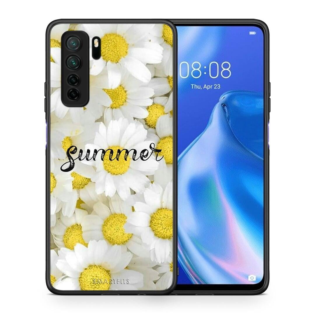 Θήκη Huawei P40 Lite 5G Summer Daisies από τη Smartfits με σχέδιο στο πίσω μέρος και μαύρο περίβλημα | Huawei P40 Lite 5G Summer Daisies Case with Colorful Back and Black Bezels