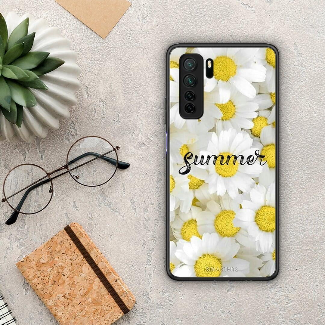 Θήκη Huawei P40 Lite 5G Summer Daisies από τη Smartfits με σχέδιο στο πίσω μέρος και μαύρο περίβλημα | Huawei P40 Lite 5G Summer Daisies Case with Colorful Back and Black Bezels