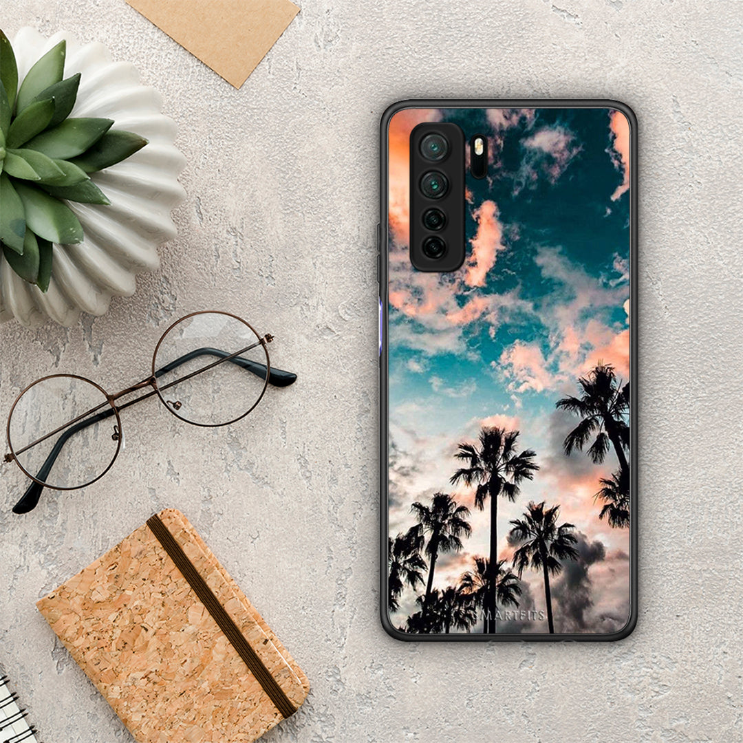 Θήκη Huawei P40 Lite 5G Summer Sky από τη Smartfits με σχέδιο στο πίσω μέρος και μαύρο περίβλημα | Huawei P40 Lite 5G Summer Sky Case with Colorful Back and Black Bezels