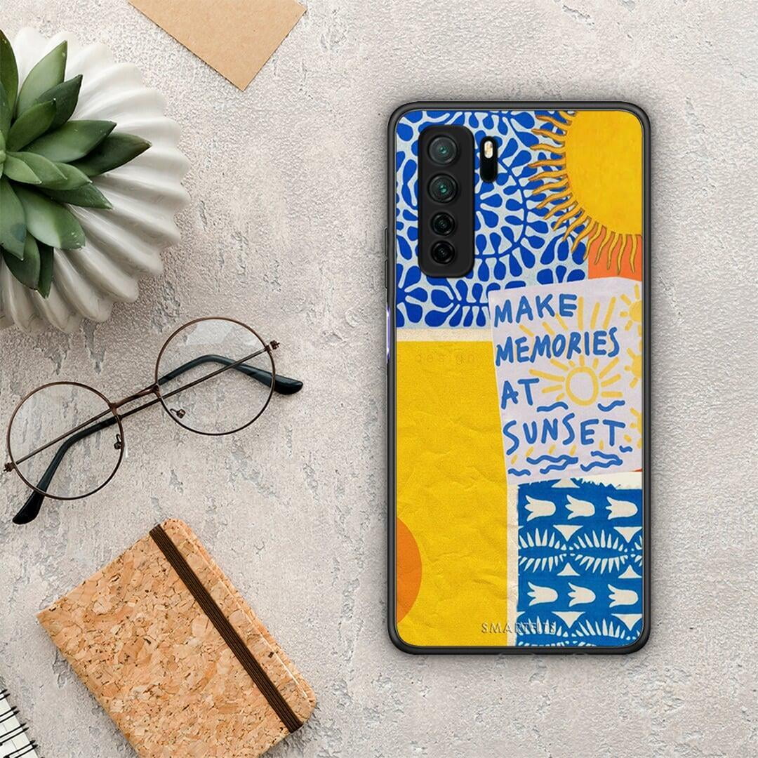 Θήκη Huawei P40 Lite 5G Sunset Memories από τη Smartfits με σχέδιο στο πίσω μέρος και μαύρο περίβλημα | Huawei P40 Lite 5G Sunset Memories Case with Colorful Back and Black Bezels