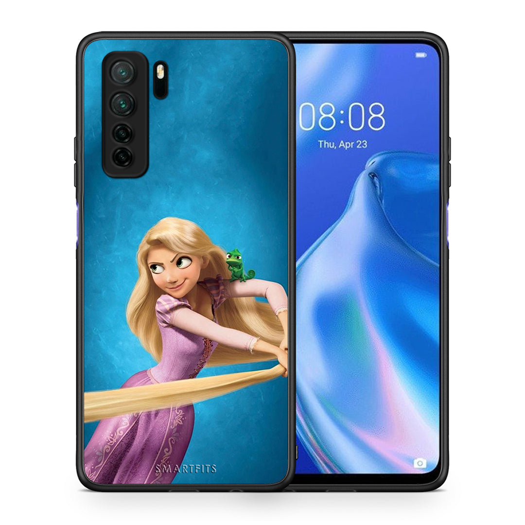 Θήκη Huawei P40 Lite 5G Tangled 2 από τη Smartfits με σχέδιο στο πίσω μέρος και μαύρο περίβλημα | Huawei P40 Lite 5G Tangled 2 Case with Colorful Back and Black Bezels