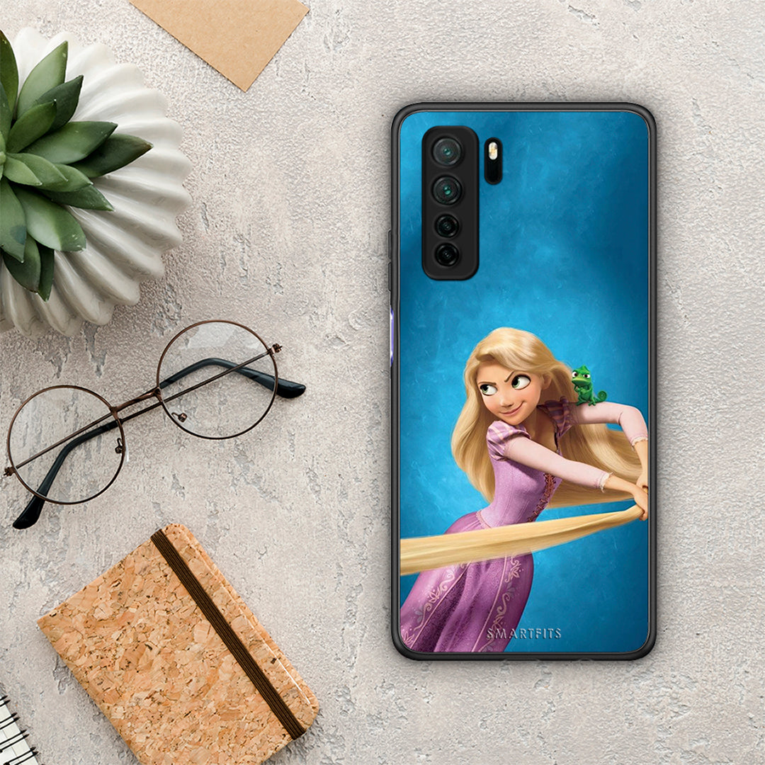 Θήκη Huawei P40 Lite 5G Tangled 2 από τη Smartfits με σχέδιο στο πίσω μέρος και μαύρο περίβλημα | Huawei P40 Lite 5G Tangled 2 Case with Colorful Back and Black Bezels