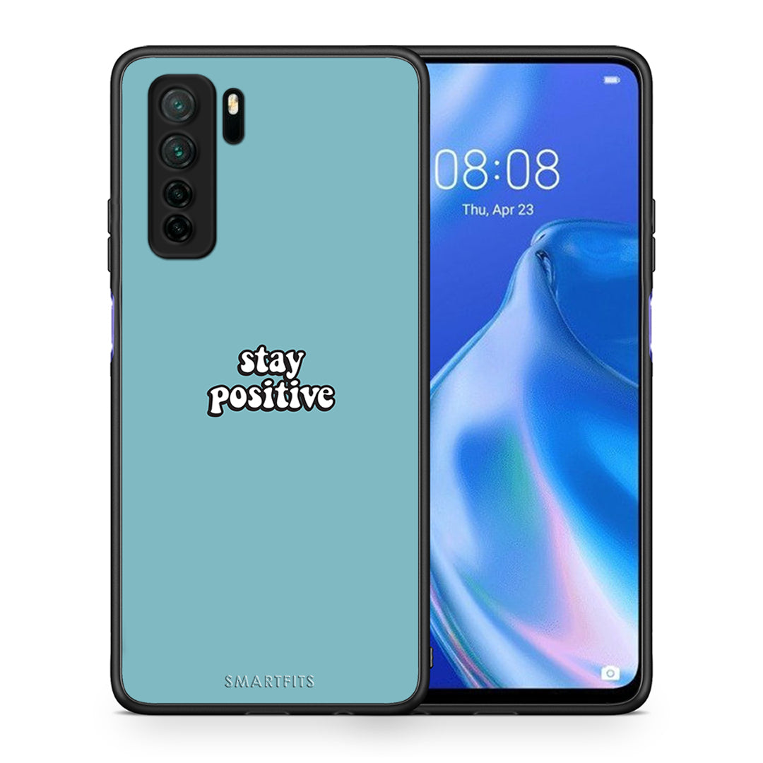 Θήκη Huawei P40 Lite 5G Text Positive από τη Smartfits με σχέδιο στο πίσω μέρος και μαύρο περίβλημα | Huawei P40 Lite 5G Text Positive Case with Colorful Back and Black Bezels