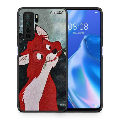 Θήκη Huawei P40 Lite 5G Tod And Vixey Love 1 από τη Smartfits με σχέδιο στο πίσω μέρος και μαύρο περίβλημα | Huawei P40 Lite 5G Tod And Vixey Love 1 Case with Colorful Back and Black Bezels