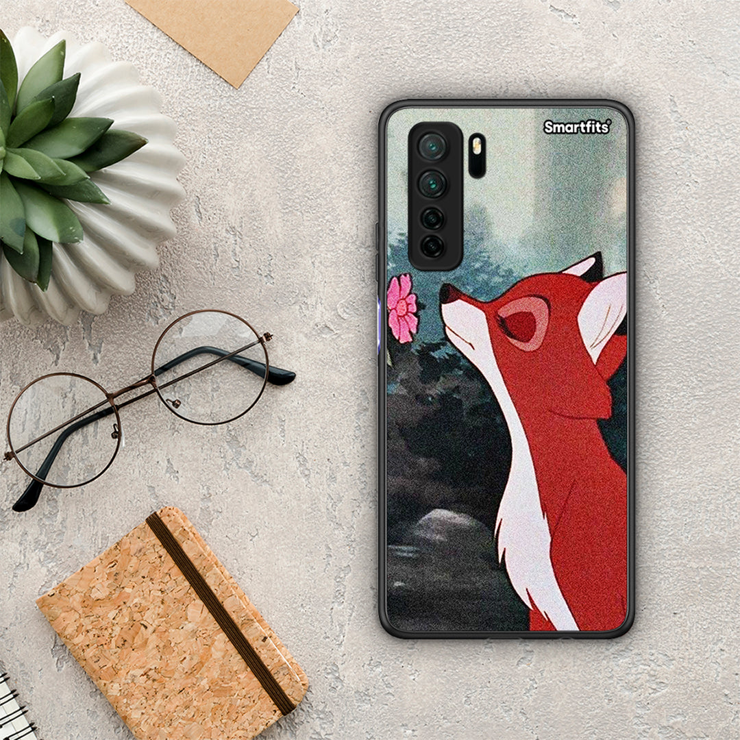 Θήκη Huawei P40 Lite 5G Tod And Vixey Love 2 από τη Smartfits με σχέδιο στο πίσω μέρος και μαύρο περίβλημα | Huawei P40 Lite 5G Tod And Vixey Love 2 Case with Colorful Back and Black Bezels