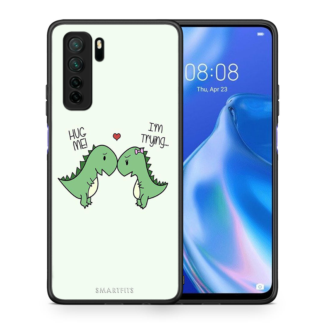 Θήκη Huawei P40 Lite 5G Valentine Rex από τη Smartfits με σχέδιο στο πίσω μέρος και μαύρο περίβλημα | Huawei P40 Lite 5G Valentine Rex Case with Colorful Back and Black Bezels