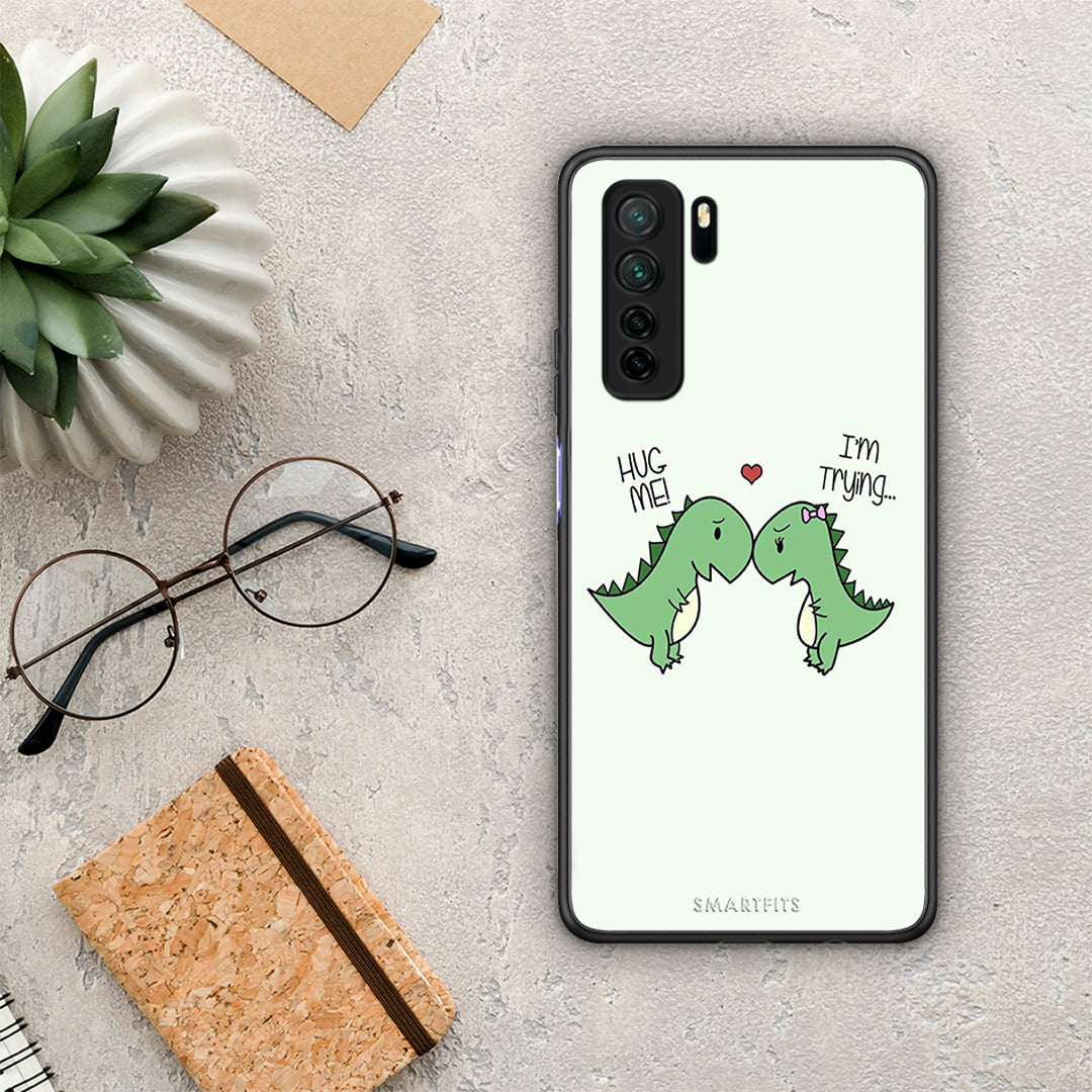 Θήκη Huawei P40 Lite 5G Valentine Rex από τη Smartfits με σχέδιο στο πίσω μέρος και μαύρο περίβλημα | Huawei P40 Lite 5G Valentine Rex Case with Colorful Back and Black Bezels