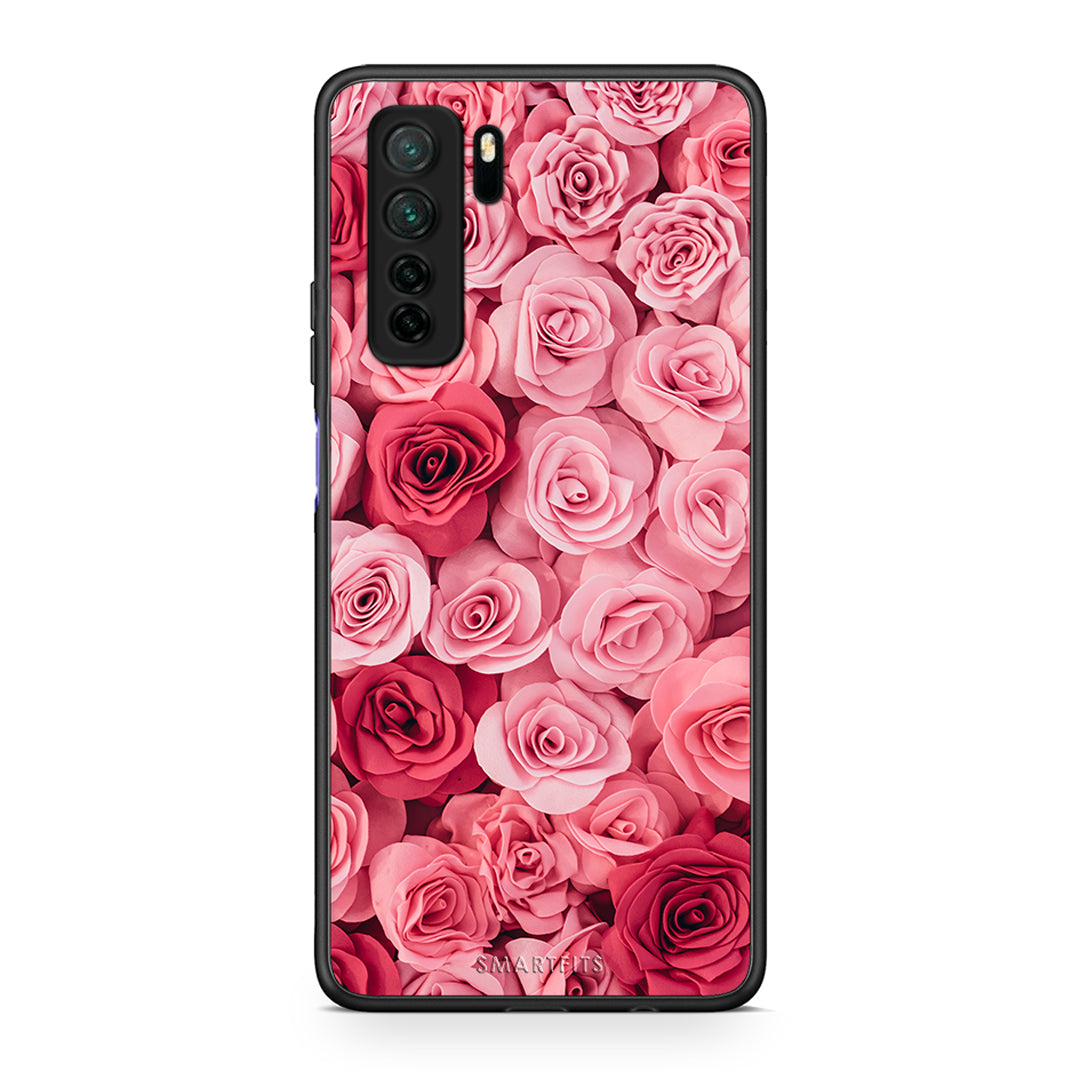 Θήκη Huawei P40 Lite 5G Valentine RoseGarden από τη Smartfits με σχέδιο στο πίσω μέρος και μαύρο περίβλημα | Huawei P40 Lite 5G Valentine RoseGarden Case with Colorful Back and Black Bezels