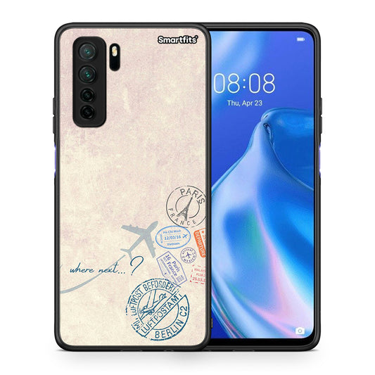 Θήκη Huawei P40 Lite 5G Where Next από τη Smartfits με σχέδιο στο πίσω μέρος και μαύρο περίβλημα | Huawei P40 Lite 5G Where Next Case with Colorful Back and Black Bezels