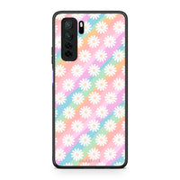 Thumbnail for Θήκη Huawei P40 Lite 5G White Daisies από τη Smartfits με σχέδιο στο πίσω μέρος και μαύρο περίβλημα | Huawei P40 Lite 5G White Daisies Case with Colorful Back and Black Bezels