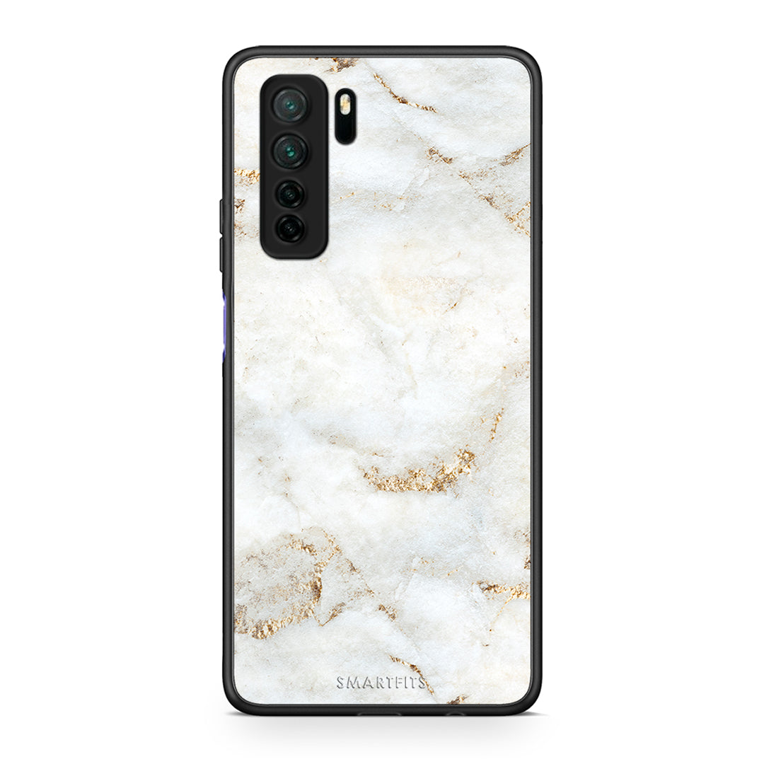 Θήκη Huawei P40 Lite 5G White Gold Marble από τη Smartfits με σχέδιο στο πίσω μέρος και μαύρο περίβλημα | Huawei P40 Lite 5G White Gold Marble Case with Colorful Back and Black Bezels