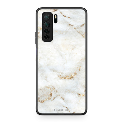 Θήκη Huawei P40 Lite 5G White Gold Marble από τη Smartfits με σχέδιο στο πίσω μέρος και μαύρο περίβλημα | Huawei P40 Lite 5G White Gold Marble Case with Colorful Back and Black Bezels