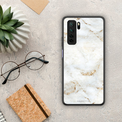 Θήκη Huawei P40 Lite 5G White Gold Marble από τη Smartfits με σχέδιο στο πίσω μέρος και μαύρο περίβλημα | Huawei P40 Lite 5G White Gold Marble Case with Colorful Back and Black Bezels