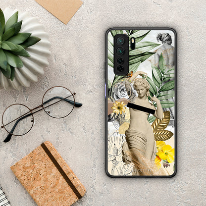 Θήκη Huawei P40 Lite 5G Woman Statue από τη Smartfits με σχέδιο στο πίσω μέρος και μαύρο περίβλημα | Huawei P40 Lite 5G Woman Statue Case with Colorful Back and Black Bezels