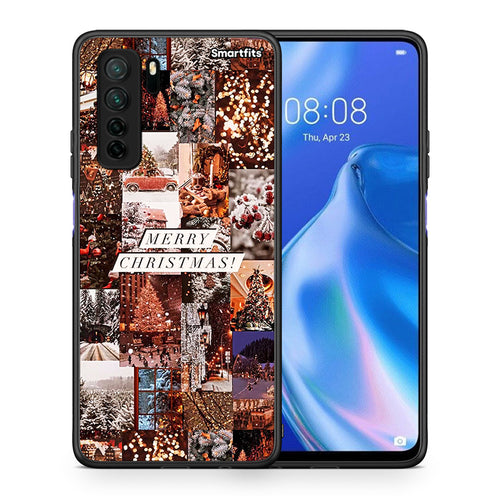 Θήκη Huawei P40 Lite 5G Xmas Collage από τη Smartfits με σχέδιο στο πίσω μέρος και μαύρο περίβλημα | Huawei P40 Lite 5G Xmas Collage Case with Colorful Back and Black Bezels