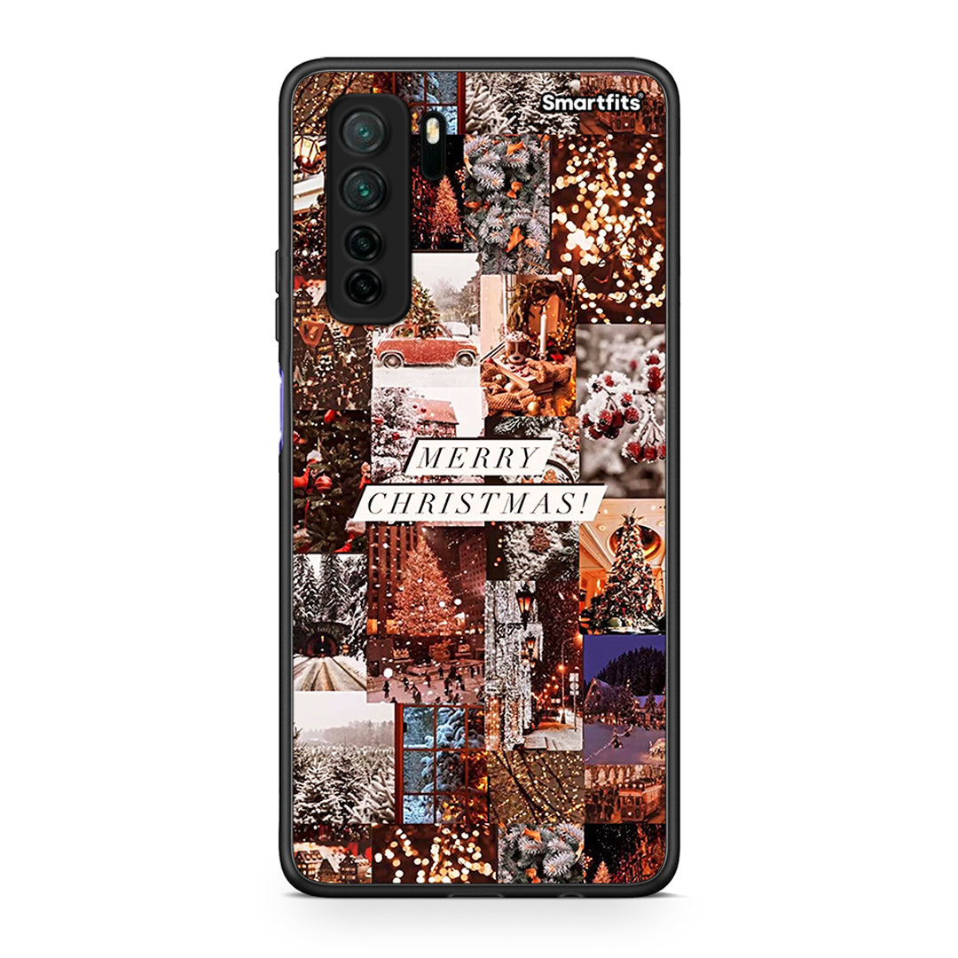 Θήκη Huawei P40 Lite 5G Xmas Collage από τη Smartfits με σχέδιο στο πίσω μέρος και μαύρο περίβλημα | Huawei P40 Lite 5G Xmas Collage Case with Colorful Back and Black Bezels