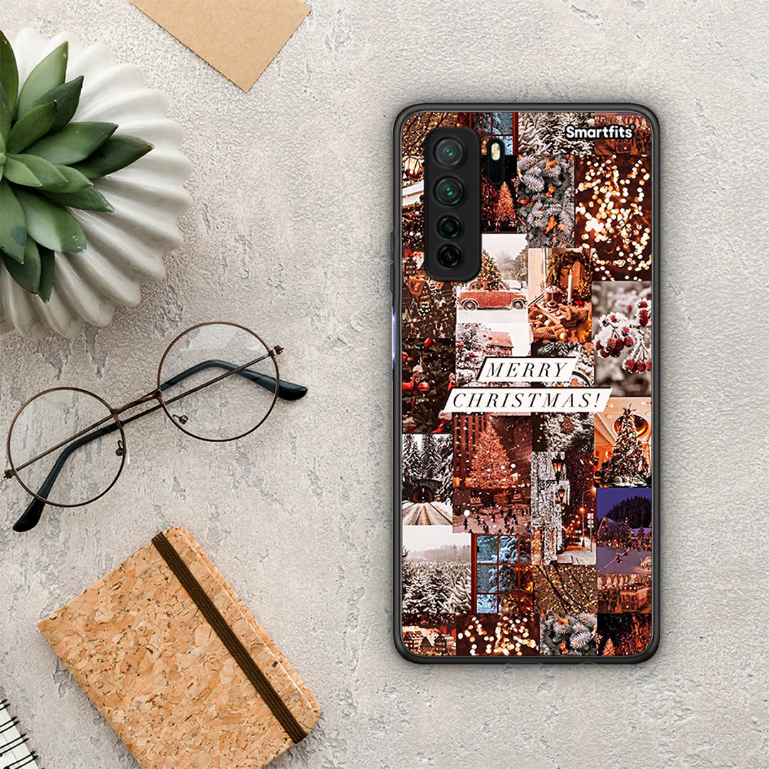 Θήκη Huawei P40 Lite 5G Xmas Collage από τη Smartfits με σχέδιο στο πίσω μέρος και μαύρο περίβλημα | Huawei P40 Lite 5G Xmas Collage Case with Colorful Back and Black Bezels