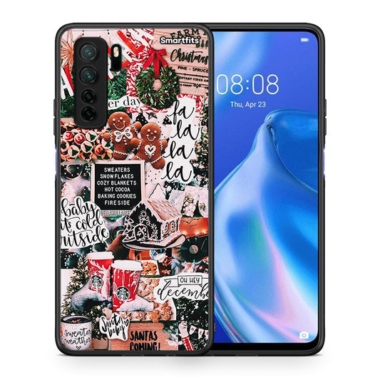 Θήκη Huawei P40 Lite 5G Xmas Habbits από τη Smartfits με σχέδιο στο πίσω μέρος και μαύρο περίβλημα | Huawei P40 Lite 5G Xmas Habbits Case with Colorful Back and Black Bezels