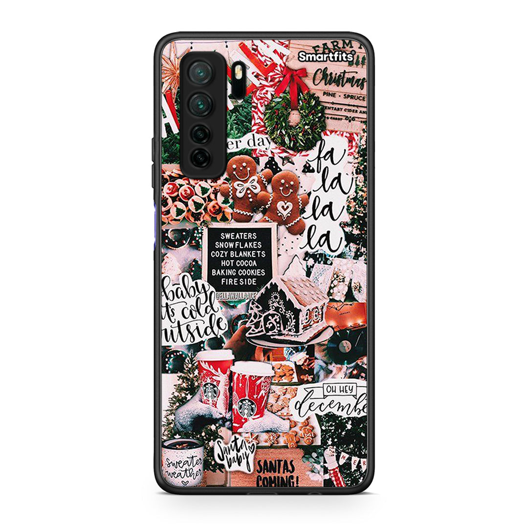 Θήκη Huawei P40 Lite 5G Xmas Habbits από τη Smartfits με σχέδιο στο πίσω μέρος και μαύρο περίβλημα | Huawei P40 Lite 5G Xmas Habbits Case with Colorful Back and Black Bezels