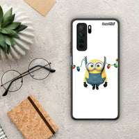 Thumbnail for Θήκη Huawei P40 Lite 5G Xmas Minion Lights από τη Smartfits με σχέδιο στο πίσω μέρος και μαύρο περίβλημα | Huawei P40 Lite 5G Xmas Minion Lights Case with Colorful Back and Black Bezels